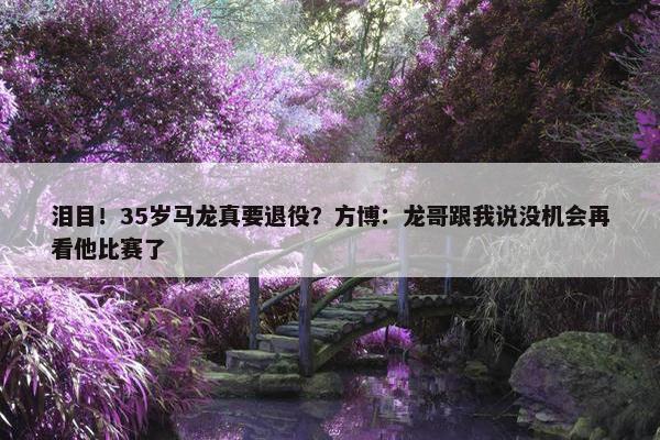 泪目！35岁马龙真要退役？方博：龙哥跟我说没机会再看他比赛了