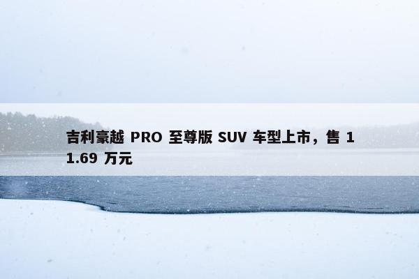 吉利豪越 PRO 至尊版 SUV 车型上市，售 11.69 万元