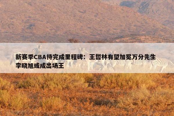 新赛季CBA待完成里程碑：王哲林有望加冕万分先生 李晓旭或成出场王