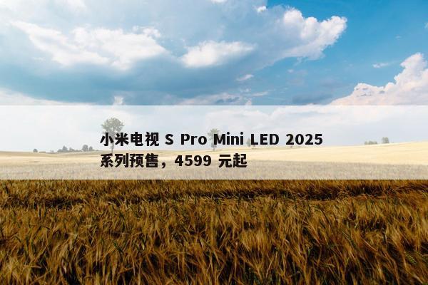 小米电视 S Pro Mini LED 2025 系列预售，4599 元起