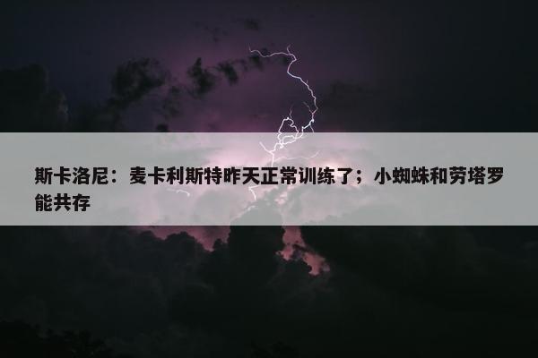 斯卡洛尼：麦卡利斯特昨天正常训练了；小蜘蛛和劳塔罗能共存