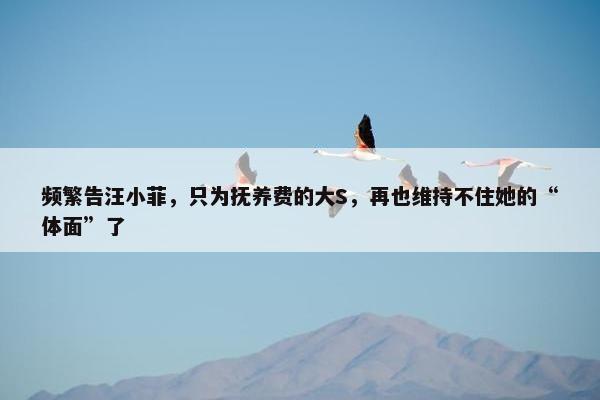 频繁告汪小菲，只为抚养费的大S，再也维持不住她的“体面”了