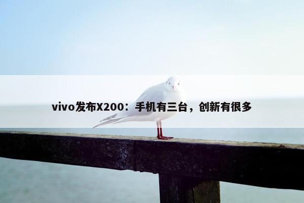 vivo发布X200：手机有三台，创新有很多