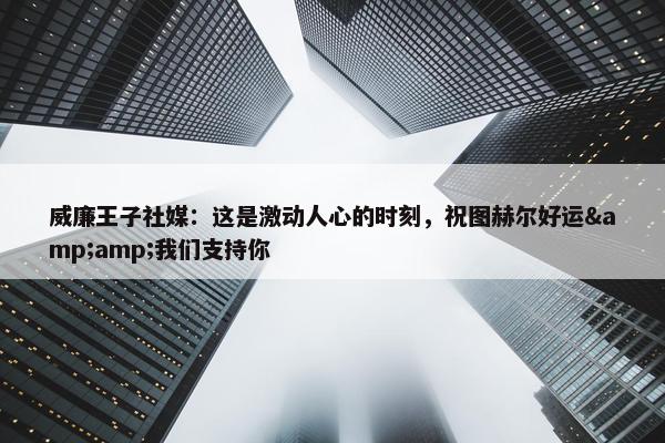 威廉王子社媒：这是激动人心的时刻，祝图赫尔好运&amp;我们支持你